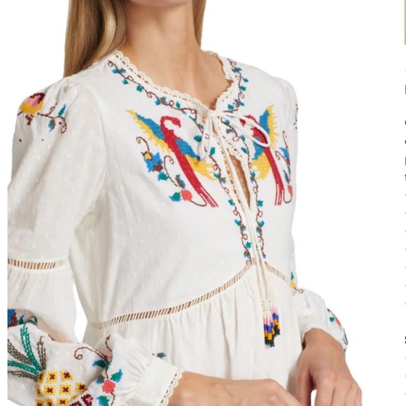 FARM Rio Dresses Farm Rio Macaw Cross Stitch Embroidered Maxi Dress